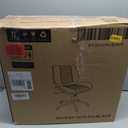 Home Office Chair No Arms with Wheels, Adjustable Height Small Desk Chair, PU Leather Mid Back 360 Swivel Computer Chair, Armless Modern Walnut Chair for Office, Reading Meeting Room(Black) (MCM Style)