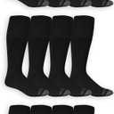 Fruit Of the Loom Men's Dual Defense Tube Socks (12 Pack), Black, 6-12