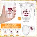 Eaasty 200 Pcs 12oz Graduation Cups 2026 Disposable Plastic Cups for Class of 2026 Graduation Party Congrats Grad Elegant Party Supplies Tableware Decorations (Wine Red)
