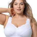 Kudreshov Lingerie Cotton Wireless Bra with Minimizer Effect - Lounge Bra for Plus Size Women, Full Coverage with Wide Straps 44C