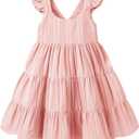 Kids Toddler Baby Girls Rainbow Dress Princess Sleeveless Beach Butterfly Sundress (2-3T)