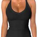 iGENJUN Workout Tops for Women Racerback Basic Tank Summer 2025 Camisole V Neck Slim Fit Ribbed Sleeveless, Small