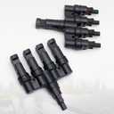 1500V DC Solar Branch Connectors,T Connector IP67 Waterproof,Solar Panel Connector FMMMM+MFFFF for Parallel Connection Between Solar Panels(2Pairs)