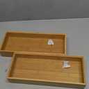 Fabsome Kitchen Utensil Drawer Organizer, Bamboo Silverware Cutlery Flatware Organizer Bins, Wooden Container Storage Trays for Bathroom Vanity Junk Drawer, 15" x 6" Set of 2
