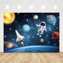 7x5ft Outer Space Photo Backdrop Universe Planet Star Galaxy Astronaut Rocket Photography Background Kids Boy Birthday Party Decorations Banner Photo Props
