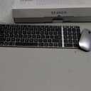 seenda Bluetooth Keyboard and Mouse for Mac, SKM64-2 Multi-Device Rechargeable Slim Wireless Keyboard Mouse Stainless Steel Full Size, Compatible with MacBook Pro/Air, iPad, Mac - Black Silver