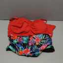 Aqua Eve Women Two Piece Plus Size Tankini Strapless Bathing Suits Bandeau Swimsuits with High Waisted Bottom (18 W, Red Floral)