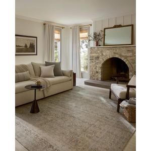 Loloi Magnolia Home Wimberly Sky/Copper 3' x 7'-6" Runner Rug | Magnolia Home by Joanna Gaines WYM-05 Printed Approx. 3x7 Blue Hallway Entryway Kitchen, Vintage Inspired, Runner Rug