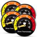 4 Pcs Wood Stove Thermometer, Magnetic Oven Temperature Accessories Fire Stove Pipe Thermometer Gauge for Wood Burning Stoves Top Gas Pellet Fireplace Flue