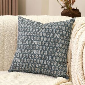 Amor Virisso Floral Pillow Covers 20x20 Farmhouse Neutral Decorative Pillow Covers for Couch Accent Sofa Pillows 1PC, Dusty Blue