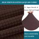 HFCNMY Stretch Square Ottoman Cover Knitted Jacquard Ottoman Cover Washable Square Ottoman Slipcover Storage Ottoman Cover Foot Stool Cover with Elastic Bottom Coffee X-Large