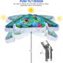 AMMSUN 6.5ft Heavy Duty HIGH Wind fringe Beach Umbrella with sand anchor Vent Tilt Portable Sun Shelter UPF 50+ Windproof Outdoor Sunshade Umbrellas Carry Bag for Patio Garden Pool Backyard Sports