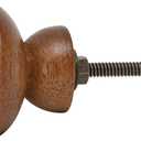Ellementry Set of 6 Handcrafted Wooden Cabinet Knobs Brown Concave Decorative Drawer Knobs for Dresser, Cupboard & Furniture Artisan Furniture Hardware for Kitchen and Wardrobe
