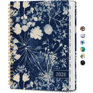 2026 Planner, Weekly and Monthly Planner for Women, January 2026 - December 2026, Hardcover 2026 Calendar Planner Book with Tabs, Inner Pocket, Spiral Bound, Perfect for Office Home School Supplies - A5 (6.3" x 8.5"), Rustic Bloom