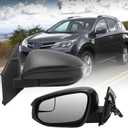 Left Driver Side Mirror Compatible with Toyota RAV4 2016 2017 2018 Door Mirrors Power Glass Manual Folding Non-Heated (Black- 3 Pins)