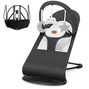 kmaier Baby Swing for Infants, Baby Delight Bouncer Seat Fixed with Swing Toys for 0-18 Months,Dark Gray