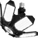Adiding LED Garage Light Rotatable, Bright Basement Shop Ceiling Bay Lighting Fixture w/ 6 Adjustable Panels Screw in E26 E27 Bulb Base for Attic, Shed, Warehouse, Home Gym, Utility, Workshop (Rotatable - 1 Pack)