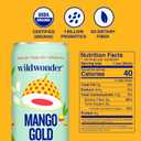 wildwonder Sparkling Probiotic Drink 12pk, For Gut Health & Immune Support, Mango Gold, 5g Prebiotic Fiber, Live Probiotics, Organic, Vegan, Low Sugar, 12 Pack, 12oz Can, As Seen on Shark Tank