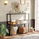 TIQLAB Small Entryway Table, 29.5" Narrow Console Table with Shelves, Sofa Table, Couch Table, Side Table, Entry Table for Hallway, Living Room, Small Space, Black