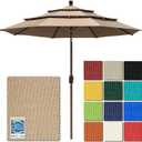 EliteShade USA 10-Year-Non-Fading 9ft 3-Tier Market Patio Umbrella, Commercial Grade Outdoor Table Umbrella with Crank Open, Windproof & UPF 50+ UV Protection, Heavy Duty Ventilation for Garden, Deck, Pool, Backyard, Beach & Bistro, Heather Beige