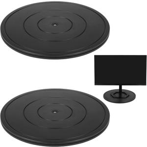 2 Pcs Lazy Susans, 16" Turntable Rotating Swivel Stands with Steel Ball Bearings, Heavy Duty Plastic Swivel Bases, Double-Sided Rotating Flat Stands for Arts, Monitor, Crafts, TV