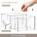 4 Pack Clear Tea Bag Organizers with 12 DIY Dividers, Stackable Tea Drawers