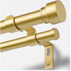 TONIAL Gold Double Curtain Rods for Windows, 72-150 Inch, Simple Finials