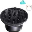 Hair Diffuser Attachment for Blow Dryers - Universal Fit for Fine, Thick, Curly, Wavy or Frizzy Hair - Professional Salon Tool (1.4-2.6 inch) (Black)