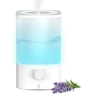 Electactic TopFill Cool Mist Bedroom Humidifier for Plants & Baby Nursery, 3.2L Large Capacity for up to 40H Runtime, Ultra Quiet <28dB, 3 IN 1, 5μm Fine Mist, BPAFree for Living Room, Desk, Office