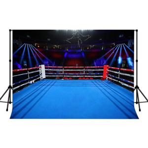 7x5ft Photography Backdrops for Boys Birthday Party Boxing Ring Backgrounds Dorm Decorations Backdrop for Men Portrait Backdrops Photo Booth Props (Blue)