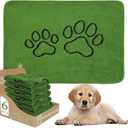 Homimp Washable Pee Pads for Dogs, 6 Pack Super Absorbent Reusable Puppy Pads, Green Long Wool Fake Grass for Potty Training, Upgrade Non-Slip and Leak-Proof,Floor, Couch, Bed, and Crate,Green 18"24"