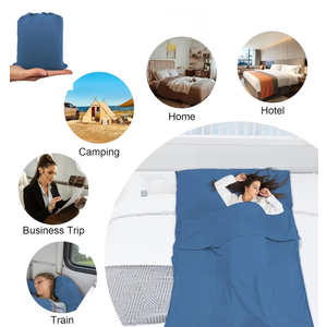 Sleeping Bag Liner Travel Sheets for Hotel Camping Sheets Travel Bed Sheets for Hotel Lightweight Single &Double Compact Sleeping Bag Sack Breathable Travel Sleeping Bag for Hotels Adult Compact Sacks, Blue, 82.7 X 70.8 Inch