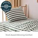 Mellanni Iconic 4-PC, Ultra Soft Sheet Set (Cal King, Oxford Stripe Sage), California King