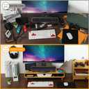 Homerays Monitor Stand with Drawer, Exquisite Computer Monitor Stand for Desk, Ergonomic Wood Monitor Stand Riser for Computer,Laptop,Printer,TV,Bamboo,White