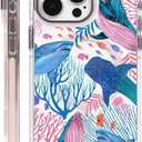 ZHEGAILIAN Case for iPhone 17, [Compatible with MagSafe] - Pink, Wireless Slim Clear Shockproof Protective Cover for Women Girl，Coral Jellyfish Whale Shark