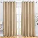 Curtains Window Treatment Thermal Insulated Privacy Blackout Curtains & Drapes for Bedroom (Biscotti Beige, Set of 2, W52 x L55)