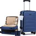 LOVEVOOK Carry On Luggage Airline Approved,20 Inch Expandable Hard Shell Suitcase with Spinner Wheels,Small Rolling Carry-on Suitcases with TSA Lock & Cup Holder