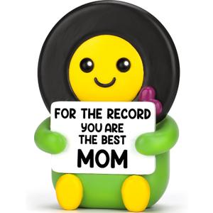 Agantree art Mom Gifts from Daughter Son Music Lover for the Record You are The Best Mom Decoration Gifts for Birthday Mama Mother in Law Bonus Step Stocking Stuffers for Moms Resin Decor
