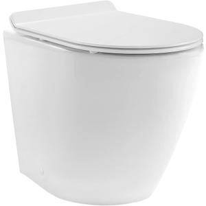 St. Tropez Back to Wall Concealed Tank Toilet Bowl, Black Hardware (White) St. Tropez Back to Wall Concealed Tank Toilet Bowl, Black Hardware (White)