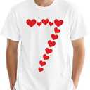 Valentines Shirts for Couples Matching 67 Hearts T-Shirt Six Seven Tee Tops (White, XS)