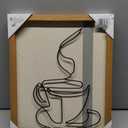 One Line Coffee Cup Metal Art 12x16