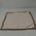 Phantoscope Farmhouse Solid Throw Decorative Pillow Cover Burlap Linen Trimmed Tailored Edges Outdoor Pillow Off White 22 x 22 inches, 55 x 55 cm, Pack of 1