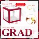 Qeeenar 4 Pcs 2026 Graduation Party Decorations 12x12x12 Inches Grad Balloon Boxes with Letters and LED String Lights for College School Memorable Graduation Party Decor(Burgundy)