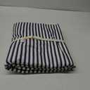 JELLYMONI 100% Natural Cotton 3pcs Striped Duvet Cover Sets,White Duvet Cover with Navy Blue Stripes Pattern Printed Comforter Cover,with Zipper Closure & Corner Ties(Full Size) (Full(80"90"), 0605)