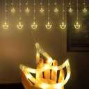 Diwali Decorations Items, Diwali Lights, 12 Warm White Diya Curtain Decoration Lights, Happy Diwali Decorations for Indoor Outdoor, Diyas for Decor (Diwali String Lights 1)