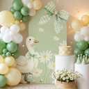 Novabright 2 Pcs One Silly Goose Party Decoration 5ft and 2.5ft Sage Green Bow 1st Birthday Silly Goose Cardboard Cutout Standup Photo Props Backdrops for Boys Girls 1st Birthday Baby Shower Supplies