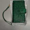 Harryshell 2 in 1 for iPhone 16 Wallet Case Magnetic Compatible with Magsafe RFID Blocking Card Holder Detachable Phone Cover Zipper Purse Kickstand Wrist Strap for Men Women 6.1" 2024 Floral Green