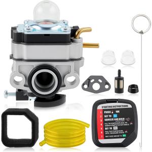 753-05676A Carburetor Fits for Homelite UT33600 UT33600B 26cc String Trimmers Carburetor carb 309375009 753-06258 205040001 Air Filter Cover 5687301 Air Filter