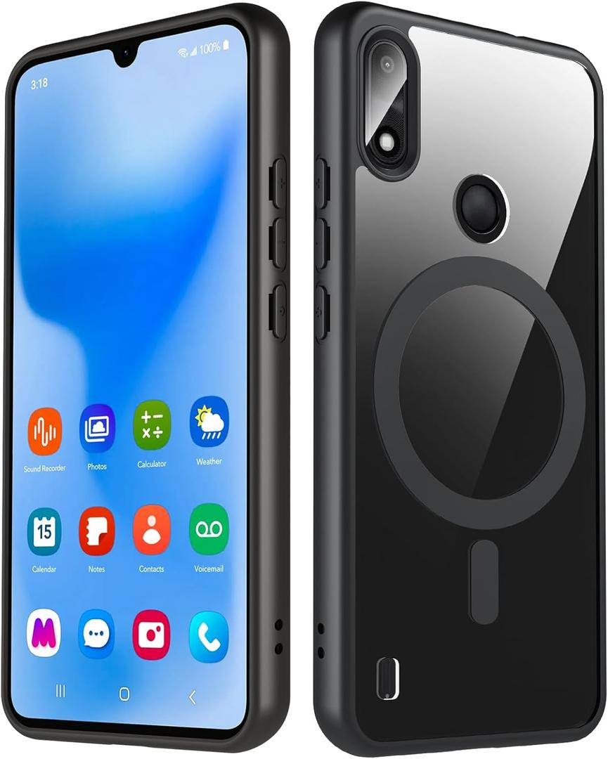 Compatible with Gabb Phone 4, Clear Magnetic Case with Military-Grade Drop Protection, Shockproof Slim Design, Non-Yellowing & Anti-Scratch,Black