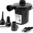 Etekcity Electric Air Pump Air Mattress Portable Pump for Inflatables Couch, Pool Floats, Blow Up Pool Raft Bed Boat Toy, Quick-Fill AC Inflator Deflator with 3 Nozzles, 110-120 Volt, Black